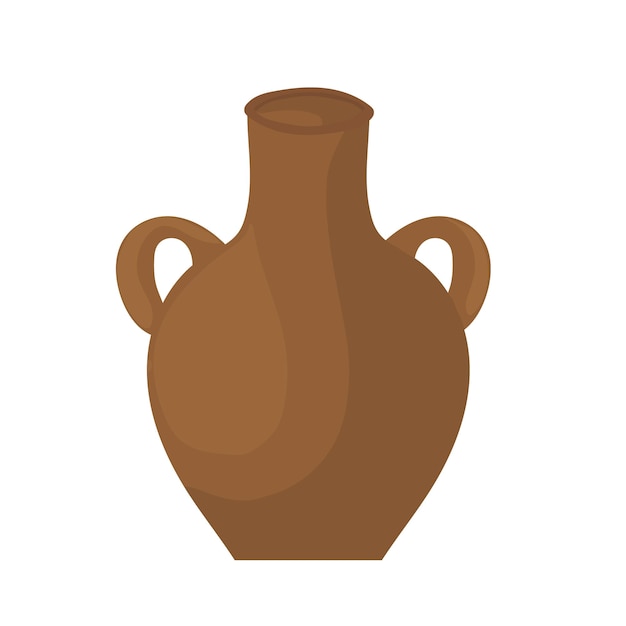 Ancient jar brown amphora Vector illustration logo icon on white