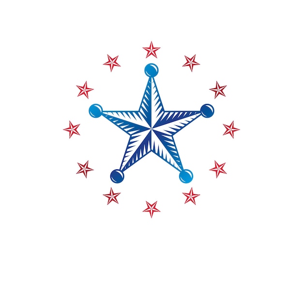 Ancient pentagonal Star emblem, the best. Heraldic vector design element, premium symbol.  Retro style label, heraldry logo.