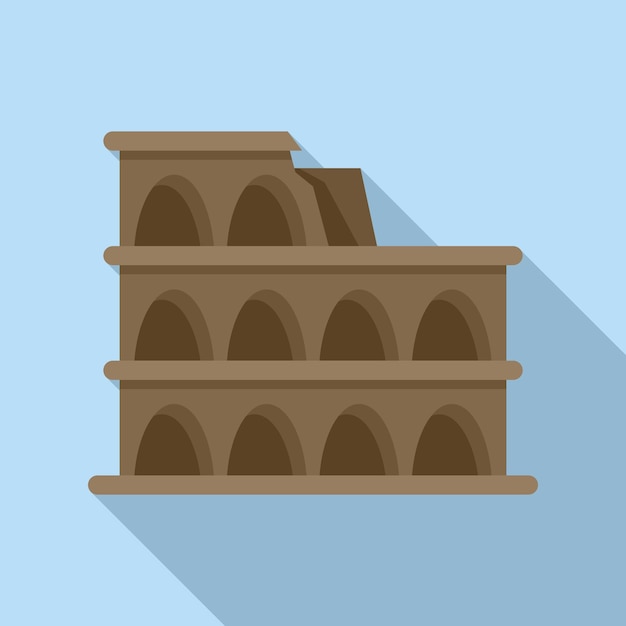 Vector ancient roman colosseum building standing tall illustration