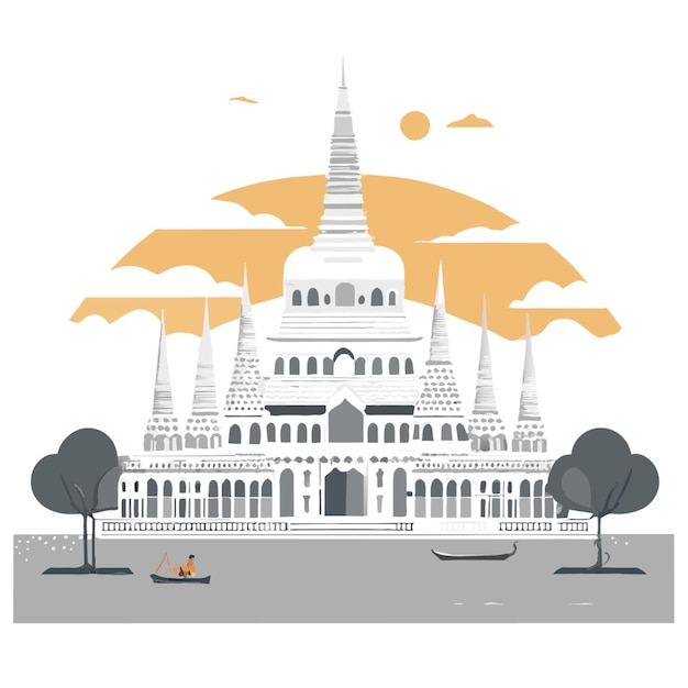 Vector ancient siam vector illustration flat 2