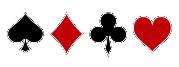 Ancient suit deck of playing cards on white background Poker and Casino