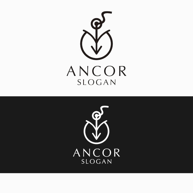 Ancor logo design icon template