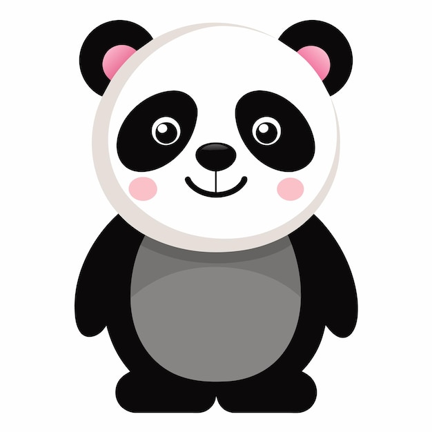 anda panda bears mascot pet cartoon pretty cute draw Character vector illustration