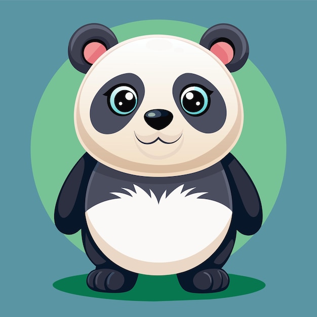 anda panda bears mascot pet cartoon pretty cute draw Character vector illustration