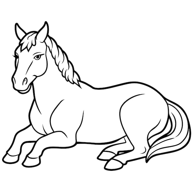 Andalusian Horse lies icon vector illustration