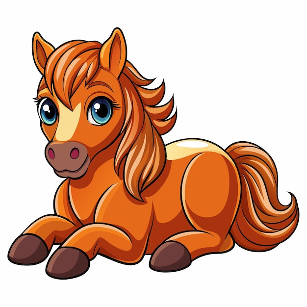 Andalusian Horse lies vector kawaii