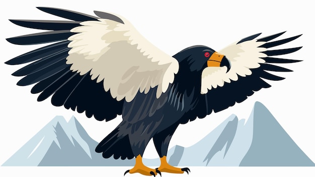 Vector andean condor bird icon isolated flat vector