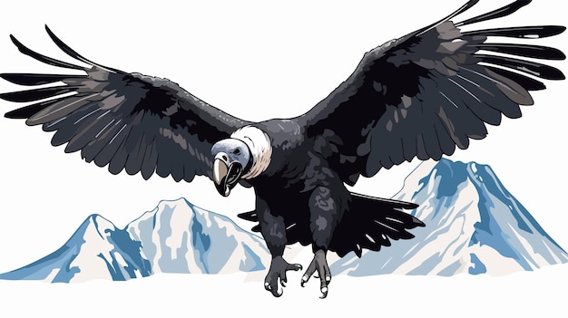 Vector andean condor cartoon vector illustration for creative projects