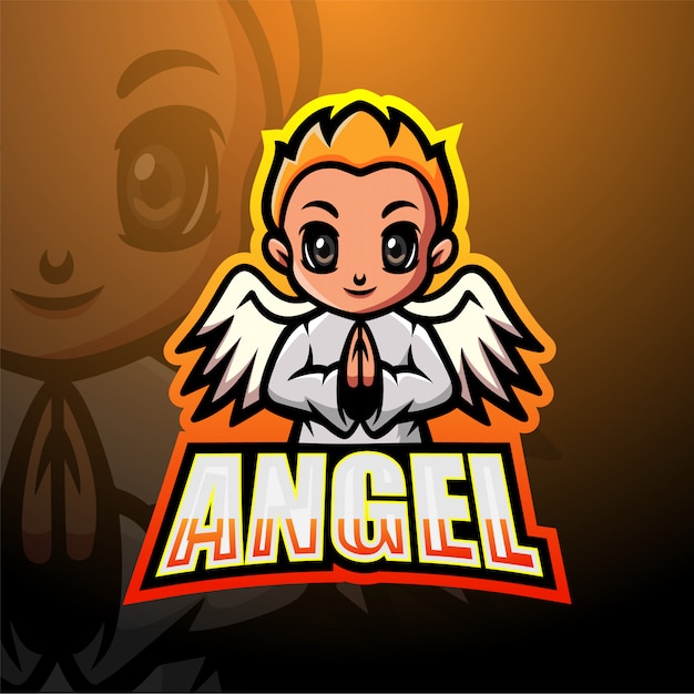 Angel boy mascot esport illustration