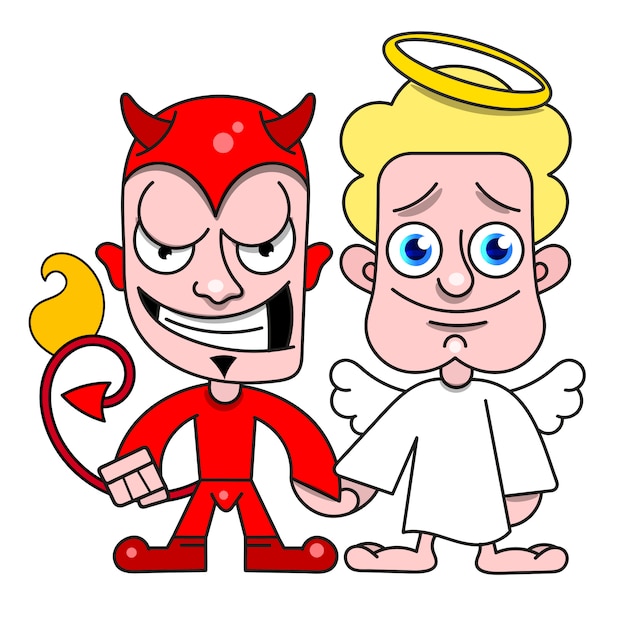 Angel And Demon Good And Evil Vector