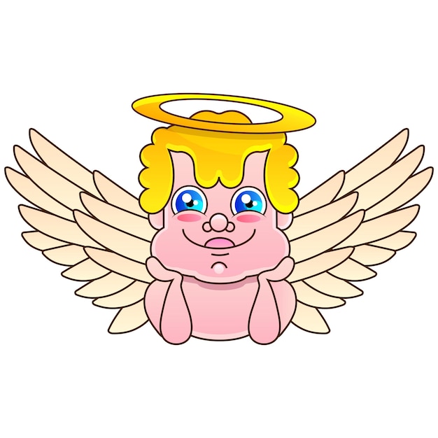 Angel Hand Drawn Vector Llustration Realistic Sketch Stock Illustration On A Background. For Design, Decoration, Logo.