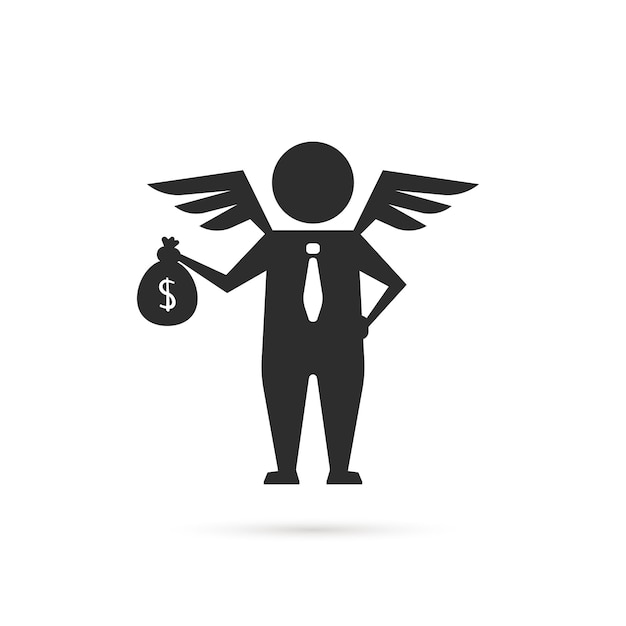 Angel investor icon isolated on white