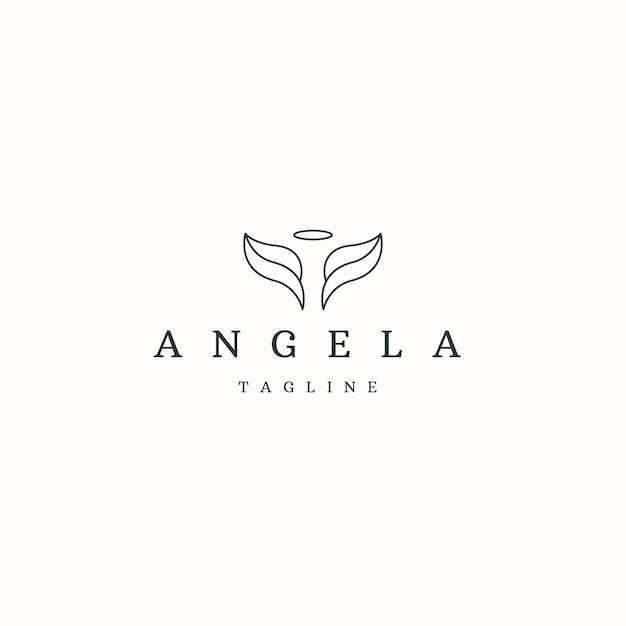 Angel logo icon design template flat vector