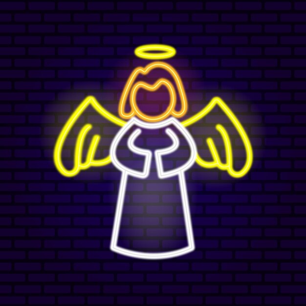 Angel Neon Sign Glowing Neon Figure