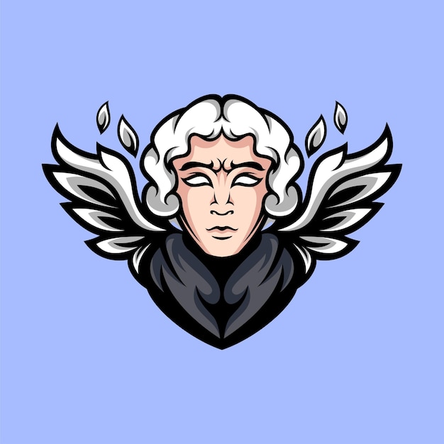 angel sports mascot logo illustration design