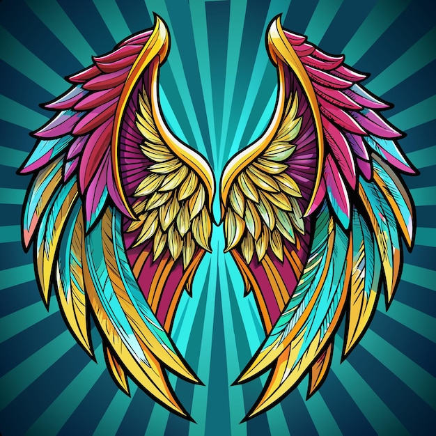 Angel Wings cartoon vector Illustration flat style artwork concept