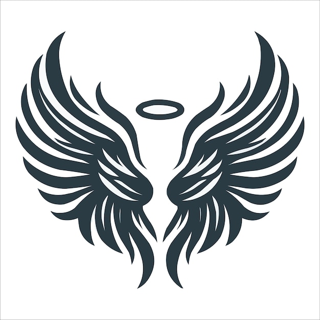 angel wings logo icon vector illustration isolated on white background