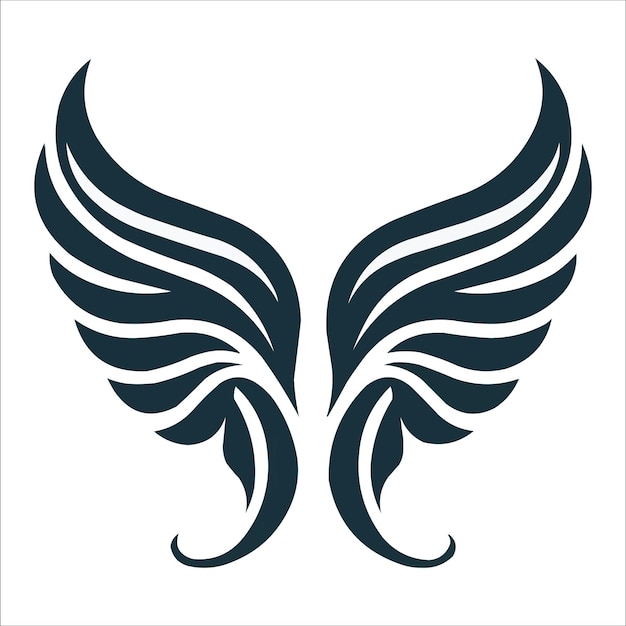 angel wings logo icon vector illustration isolated on white background