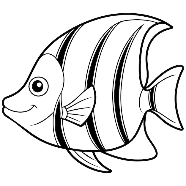 Angelfish fish smiles icon vector illustration