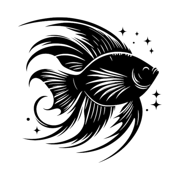 Angelfish Silhouette vector illustration