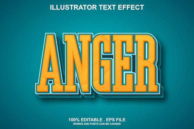 anger text effect editable