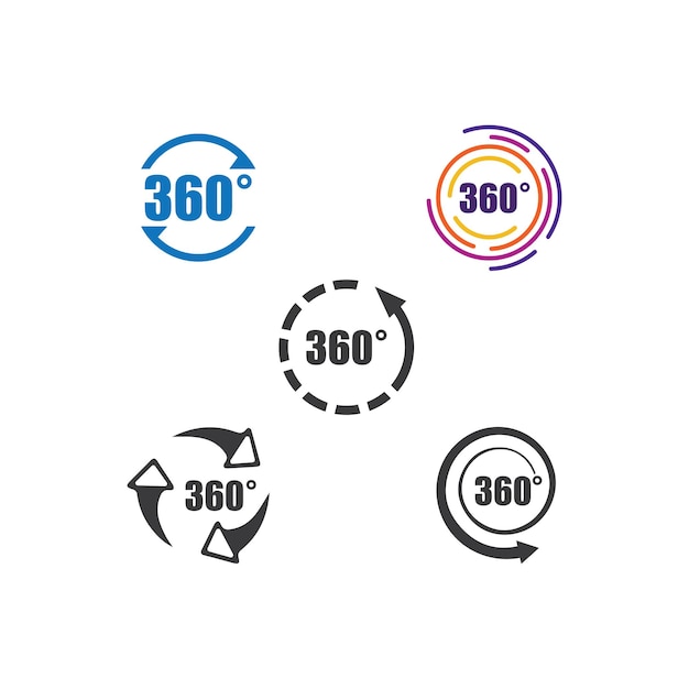 Angle 360 degrees sign icon