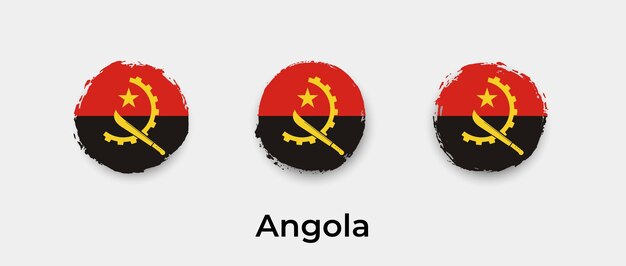 Angola flag grunge bubbles icon vector illustration