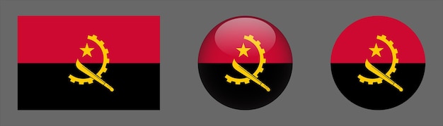 Angola Flag Set Collection Vector