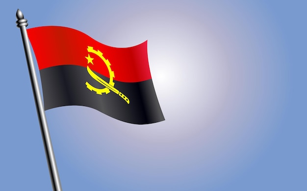 Angola national flag isolated on gradient color background