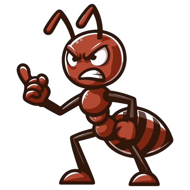 Vector angry ant mascot character sticker vector design