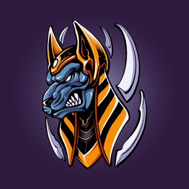 The angry anubis illustration vector