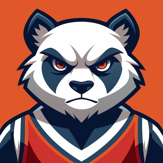 angry basketball maskot panda vector illustration flat 2