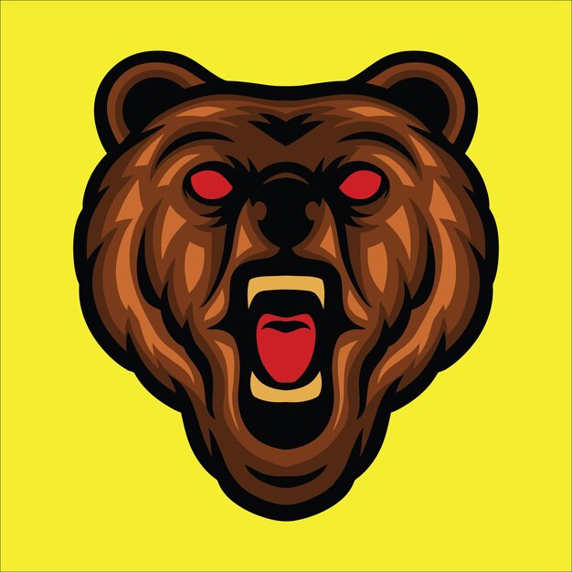 Vector angry bear logo illustration