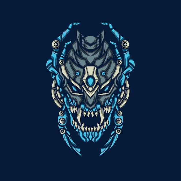 Angry Blue Demonoid Illustration