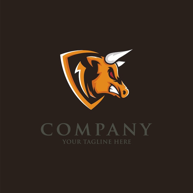 Angry bull head logo vector