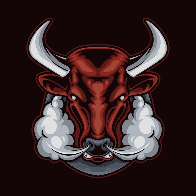 Angry Bull Head Vector Illustration