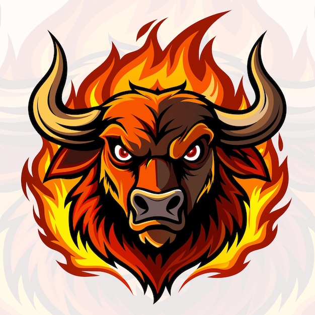 Angry bull mascot logo