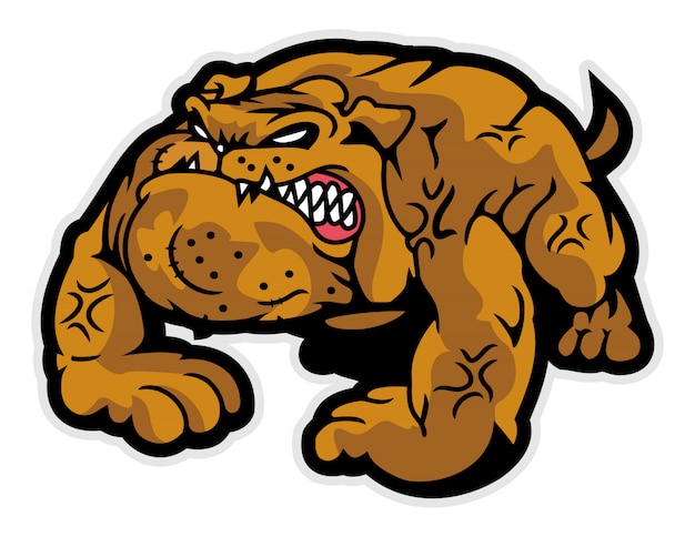 angry bulldog cartoon vector