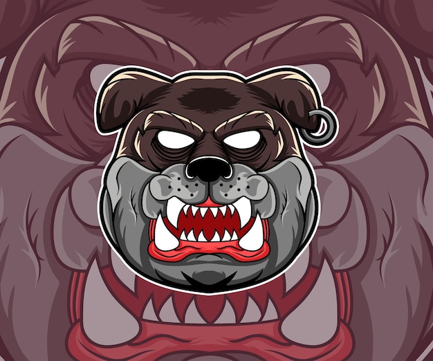 angry bulldog head vector