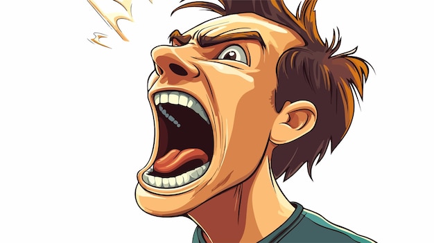 Angry Cartoon Man Shouting Stock Illustration