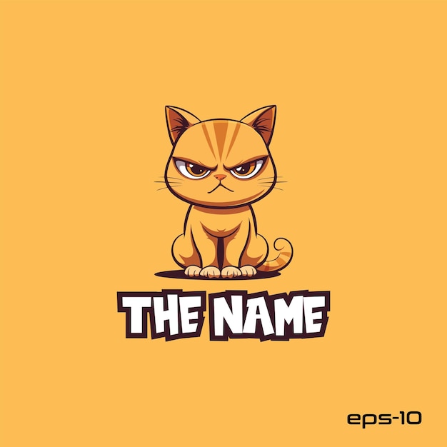 Angry cat character vector illustration eps 10 mascot logo cute