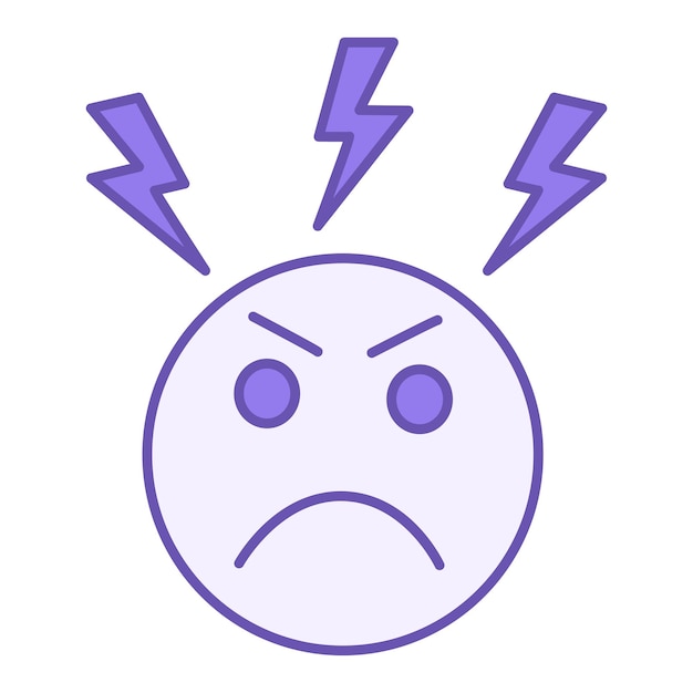 Vector angry colored icon