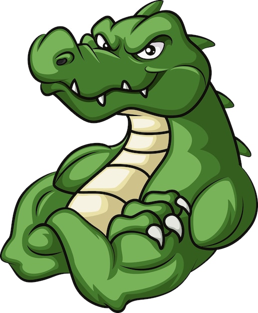 Angry crocodile cartoon mascot character