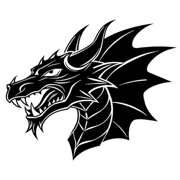 Angry Dragon Head Silhouette