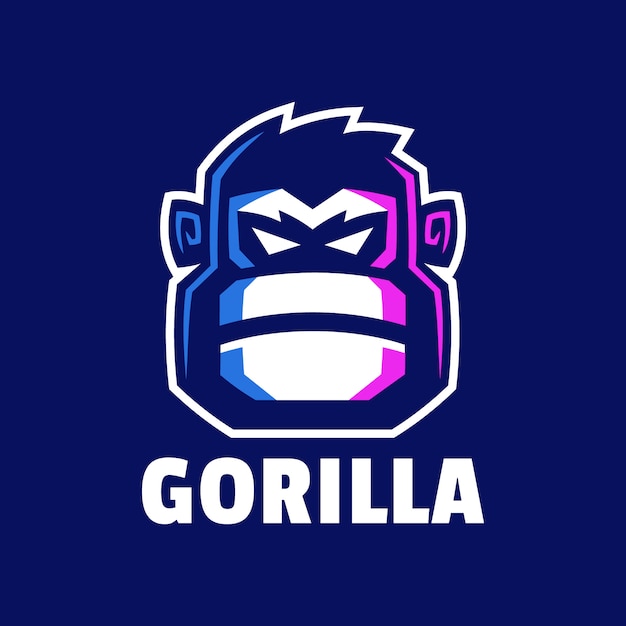 angry gorilla head logo design