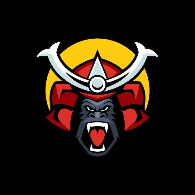 Angry Gorilla Samurai Logo Templates