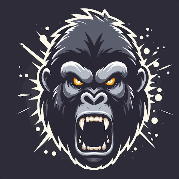 Vector an angry gorilla with an angry face and an angry face