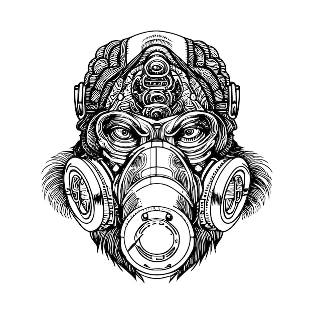 The Angry Gorilla with a Gas Mask Illustration that Sends a Powerful Message