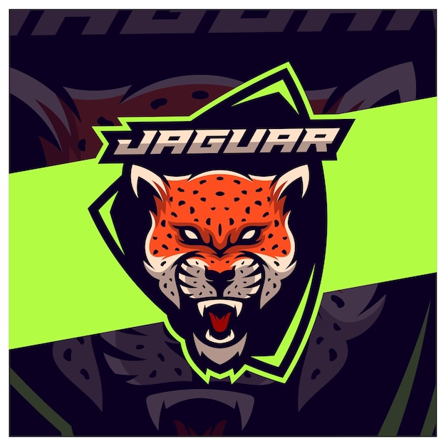 Angry jaguar leopard mascot esport logo designs