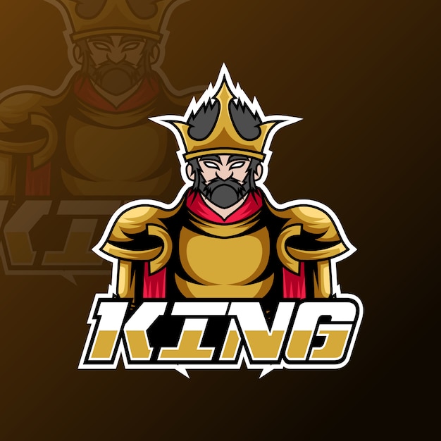 angry king sport esport logo template gold war uniform